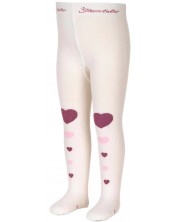 Детски чорапогащник Sterntaler - На сърца, 122/128 cm, 5-6 години, екрю -1