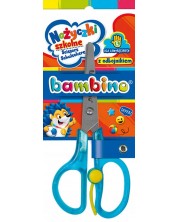 Детска ножица за лява ръка Bambino Premium - С ограничител, асортимент
