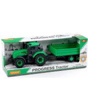 Детска играчка Polesie Progress - Инерционен трактор с ремарке -1