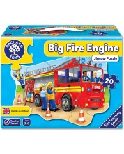 Детски пъзел Orchard Toys - Голямата пожарна, 20 части -1