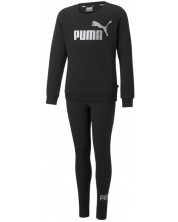Детски спортен екип Puma - Logo Crew FL & Leggings,  черен