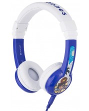 Детски слушалки с микрофон BuddyPhones - Explore, сини/бели -1