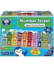 Детски пъзел Orchard Toys - Улица с номера, 20 части