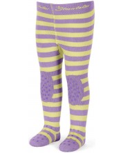 Детски чорапогащник за пълзене Sterntaler - Жълто-лилав, 92 cm, 18-24 месеца