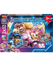 Детски пъзел Ravensburger от 2 x 12 части - Пес патрул: Супер филмът -1