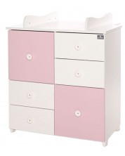 Детски шкаф Lorelli - New, бяло и розово -1