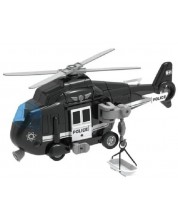 Детска играчка Raya Toys - Полицейски хеликоптер, черен