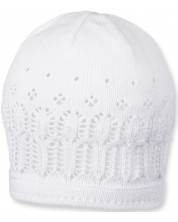 Детска плетена шапка Sterntaler - 41 cm, 4-5 месеца, бяла -1