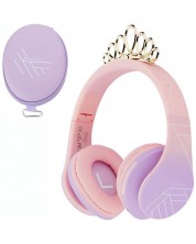 Детски слушалки PowerLocus - P2 Princess, безжични, розови -1