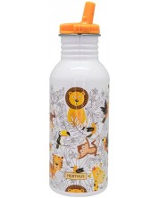 Детска бутилка със сламка Nerthus - Джунгла, 500 ml -1