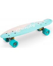 Детски скейтборд Qkids - Galaxy, розови пера -1