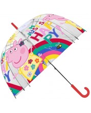 Детски чадър Kids Euroswan - Peppa Pig, прозрачен, 48 cm -1