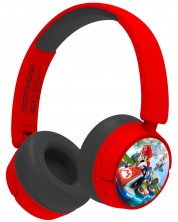 Детски слушалки OTL Technologies - Mario Kart, безжични, червени