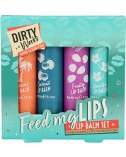Dirty Works Комплект балсами за устни Feed my lips, 4 броя -1