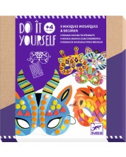 Творчески комплект Djeco - Направи си 8 маски, Jungle Animals
