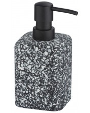 Дозатор за течен сапун Wenko - Terrazzo, 240 ml, 9.5 х 16 х 8 cm, черен