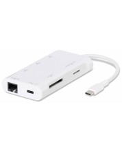 Докинг станция Vivanco - 45399, 7 порта, USB-C, бяла