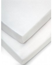 Долен чаршаф с ластик за легло Mamas & Papas - White, 2 броя, 70x142 cm -1