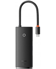 Докинг станция Baseus - Lite Series, 6 порта, USB-C, черен