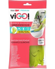 Домакински ръкавици viGО! - Premium, 1 чифт, размер M, зелени