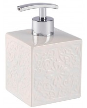 Дозатор за течен сапун Wenko - Cordoba, 500 ml, 8.5 х 13 х 8.5 cm, керамика, бял