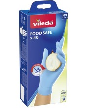 Домакински ръкавици Vileda - Food Safe, M/L, 40 броя, сини -1