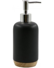Дозатор за течен сапун Inter Ceramic - Сидни, 7.6 x 19 cm, черен