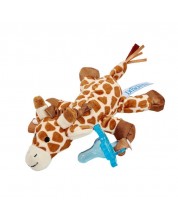 Dr. Brown's Плюшена играчка-държач Жираф със синя силиконова залъгалка -1