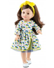 Дрехи за кукла Paola Reina Soy Tú - Рокля на таралежчета и лента за коса, 42 cm -1