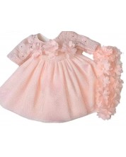 Дрехи за кукла Paola Reina Mini Pikolines - Розова рокля и лента за глава, 32 cm -1