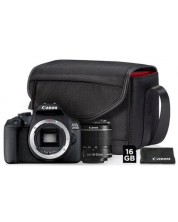 DSLR фотоапарат Canon - EOS 4000D, EF-S18-55mm, SB130, черен -1
