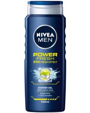 Nivea Men Душ гел Power Fresh, 500 ml