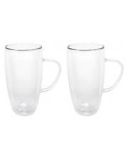 Двустенни стъклени чаши с дръжка Bredemeijer - 2 броя, 400 ml -1