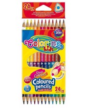 Двувърхи цветни моливи Colorino Kids - Триъгълни, 24 цвята -1