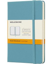 Джобен тефтер с твърди корици Moleskine Classic Ruled - Светлосин, линирани листове