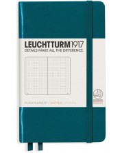 Джобен тефтер Leuchtturm1917 - A6, страници на точки, Pacific Green -1
