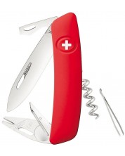 Джобно ножче Swiza - TT03, червено, с инструмент за кърлежи -1