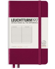 Джобен тефтер Leuchtturm1917 - A6, линиран, Port Red -1
