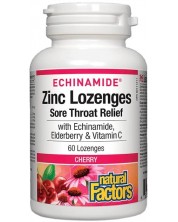 Echinamide Zinc Lozenges, череша, 60 таблетки за смучене, Natural Factors -1