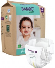 Еко пелени за еднократна употреба Bambo Nature - Размер 4, L, 7-14 kg, 24 броя, хартиена опаковка -1