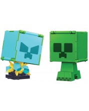 Екшън фигура Mattel Games: Minecraft - Creeper & Charged Creeper (Flippin Figs) -1