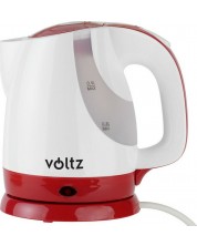 Електрическа кана - Voltz V51230F, 1300W, 0.9 l, бяла/червена -1