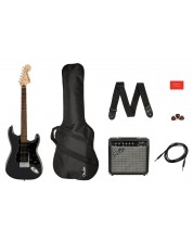 Комплект китара с аксесоари Fender - SQ Affinity Strat LR, Charcoal Frost