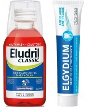 Eludril & Elgydium Комплект - Вода за уста Classic и Паста за зъби, 200 + 50 ml (Лимитирано) -1