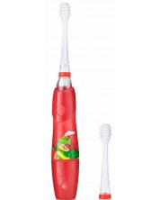 Електрическа четка за зъби Brush Baby - Kidzsonic, Динозавър, с батерия и 2 накрайника