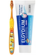 Elgydium Junior Комплект - Паста за зъби, дъвка, 50 ml + Детска четка за зъби, Soft -1