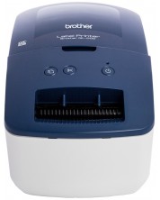 Етикетен принтер Brother - QL-600B, син/бял
