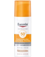 Eucerin Sun Оцветен слънцезащитен гел-крем Photoaging Control, SPF 50+, Тъмен, 50 ml -1