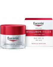 Eucerin Hyaluron-Filler + Volume-Lift Дневен крем за суха кожа, SPF 15, 50 ml -1