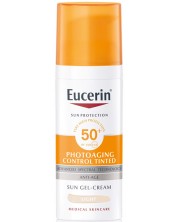 Eucerin Sun Оцветен слънцезащитен гел-крем Photoaging Control, SPF 50+, Светъл, 50 ml -1